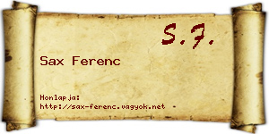 Sax Ferenc névjegykártya